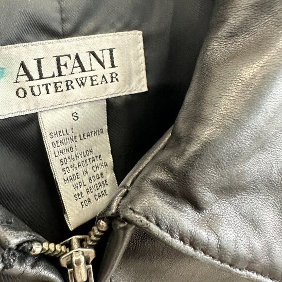 Vintage 90's y2k Black Soft Leather Fitted Jacket - Size Small S - Picture 5 of 8